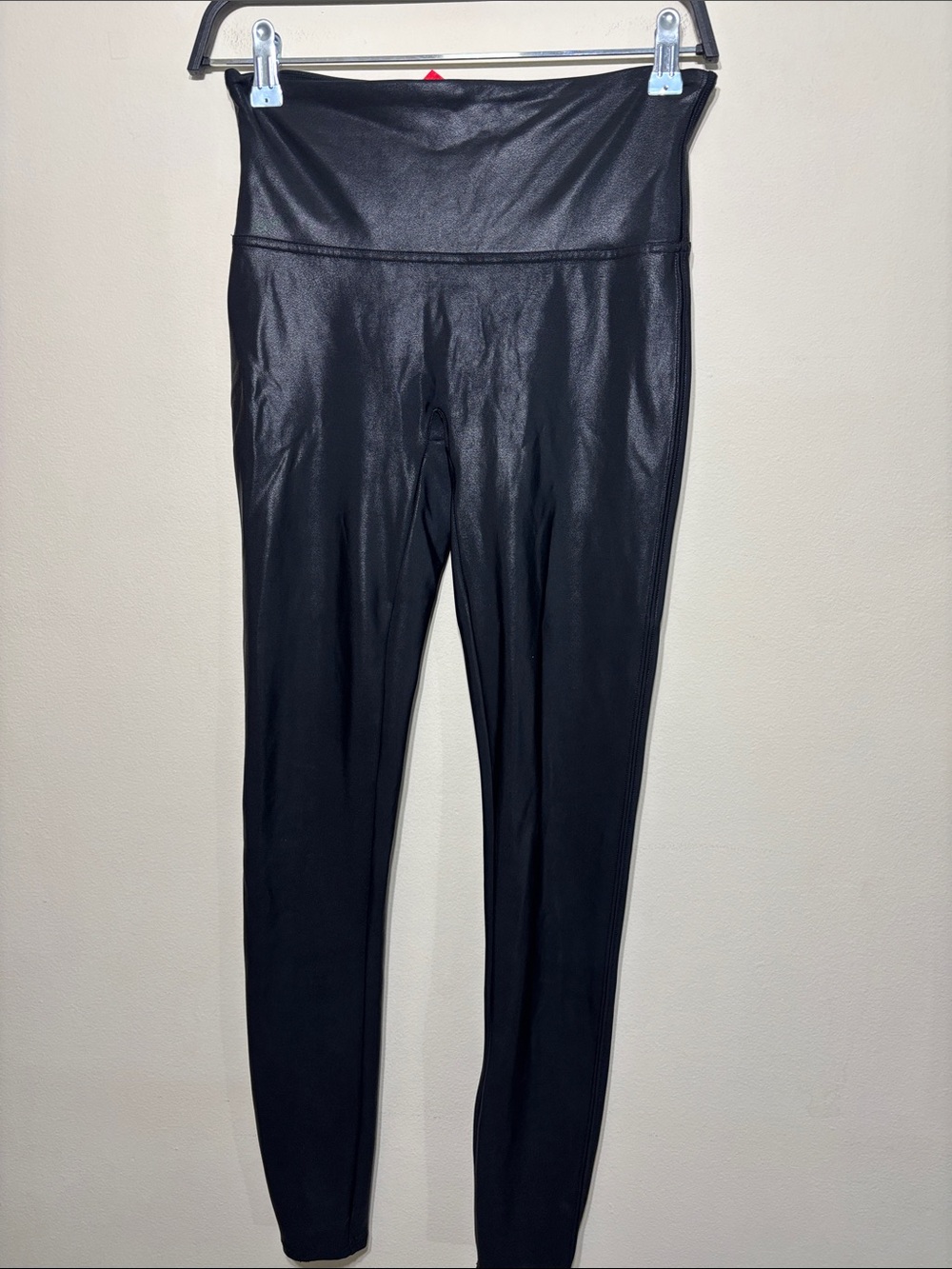 SPANX Black High-Waist Faux Leather Leggings
